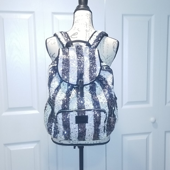 Brand New Victoria's Secret pink striped sequin ba… - Picture 4 of 8